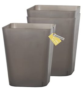 sarosora trash can 1.6 gallon 3-pack small trash basket mini garbage can for office, kitchen, livingroom, bathroom, bedroom (transparent black, 3)