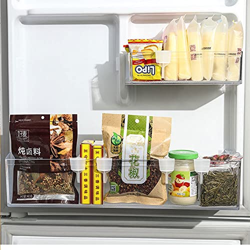 12Pcs Plastic Refrigerator Dividers Organizer Adjustable Snap-on Storage Box Refrigerator Pantry Grid Dividers Separator Tidy