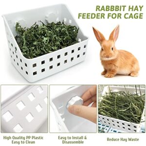 BNOSDM Rabbit Hay Feeder Rack Bunny Water Dispenser No Drip for Cage Guinea Pig Feeding Set with 600ml Hanging Water Bottle and Hay Holder for Rabbits Bunnies Small Animals Chinchillas Hedgehogs