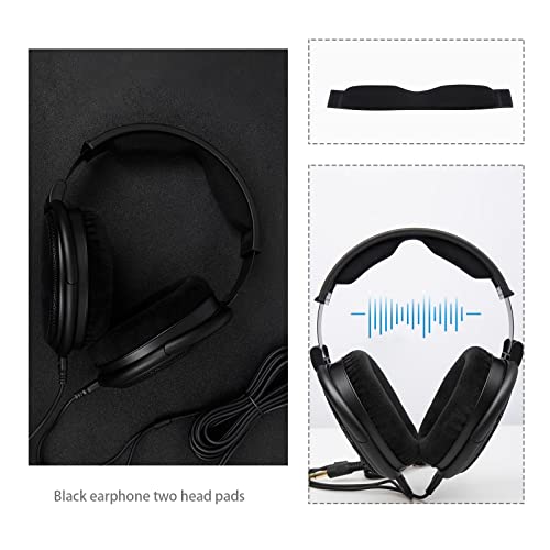 Headband Pad in Sponge Head Pad Replacement Cushions Pad Headband Cover with 2 Section Sponge in Black Compatible with Sennheiser HD650 HD660S Earphones