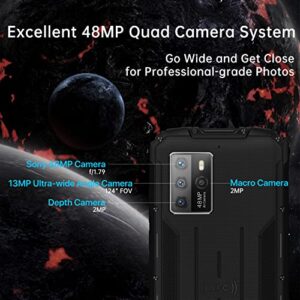 5G Rugged Smartphone Unlocked OUKITEL WP10, MediaTek Dimensity 800 Chipset with 8000mAh Battery,8GB+128GB,6.67'' FHD Screen, 48MP Quad Rear Camera,Support 4K Video,Dual SIM,NFC, GPS, Light Black