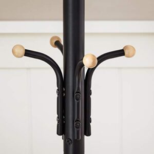 SONGMICS Coat Rack Freestanding, Metal Coat Rack Stand with 12 Hooks and 3 Legs, Coat Tree, Holds Clothes, Hats, and Bags, for Entryway, Living Room, Bedroom, Classic Black URCR018B01