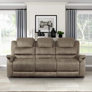 lexicon saffold power double reclining sofa, brown
