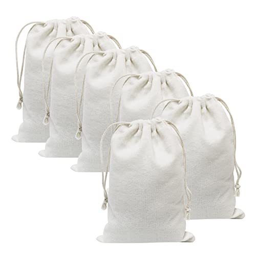 Advantez 20 Pieces Muslin Bags, Drawstring Goodie Bags, Reusable Cotton Bags With Drawstring for Sachet Jewelry Party Wedding Home Supplies Storage DIY Gift (5 x 7 Inches)