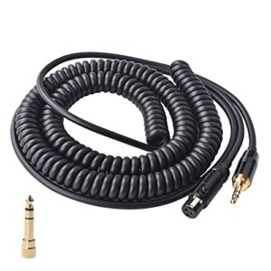 K240 Cable Coiled Audio Cord Wire Mini XLR 3Pin to 3.5mm&6.35mm Adapter Replacement for AKG Q701 K712 K702 K240S K240MKII K141 K171 K181 K271 K271S K271MKII K241 K175 K275 Headphones(Coiled Cable)