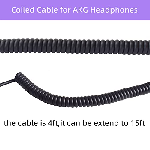 K240 Cable Coiled Audio Cord Wire Mini XLR 3Pin to 3.5mm&6.35mm Adapter Replacement for AKG Q701 K712 K702 K240S K240MKII K141 K171 K181 K271 K271S K271MKII K241 K175 K275 Headphones(Coiled Cable)