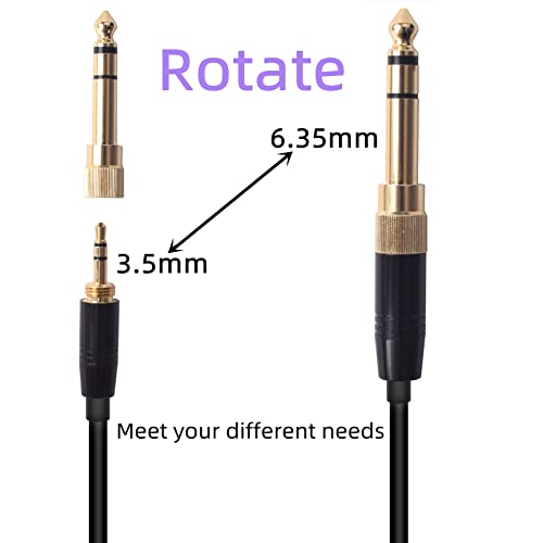 K240 Cable Coiled Audio Cord Wire Mini XLR 3Pin to 3.5mm&6.35mm Adapter Replacement for AKG Q701 K712 K702 K240S K240MKII K141 K171 K181 K271 K271S K271MKII K241 K175 K275 Headphones(Coiled Cable)