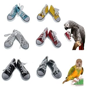 12 pieces bird shoes mini sneaker，bird parrot toys bird chew toys bird toy sneakers toy mini fingers shoes for small finches