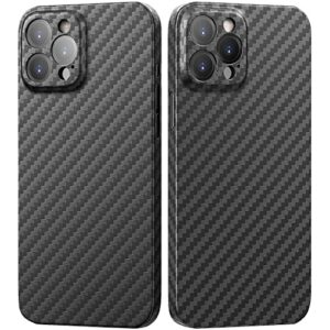 memumi 𝟮𝟬𝟮𝟮 𝐍𝐄𝐖 real carbon fiber case for iphone 13 pro max, sturdy durable carbon 0.5 mm thin cover for iphone 13 pro max aramid fiber skin case with military-grade drop protection black
