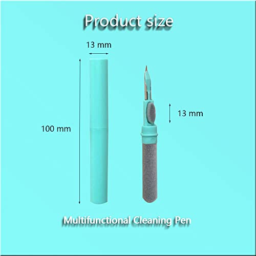 Earbuds Cleaning Pen,Multifunctional Airpods Cleaner,3-in-1 Earpods Cleaning Kit with Soft Brush Apply to Airpod, Earbud and Bluetooth Earphone Charging Case Cleaning Tools (Green)