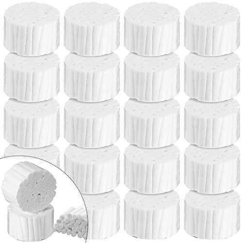 1000 Counts Dental Gauze Rolls, Cottons Pads for Dentists, Good Absorbent Nose Plugs Flexible Dental Cotton Rolls Swabs Rolled Cotton Ball for Kids, Adults Nosebleed, Mouth Gauze Accessories, 1.5 Inch