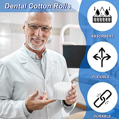1000 Counts Dental Gauze Rolls, Cottons Pads for Dentists, Good Absorbent Nose Plugs Flexible Dental Cotton Rolls Swabs Rolled Cotton Ball for Kids, Adults Nosebleed, Mouth Gauze Accessories, 1.5 Inch