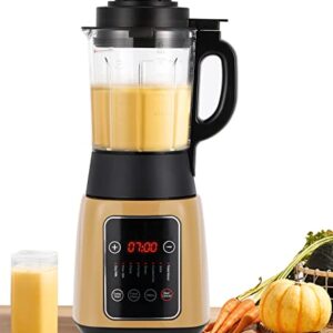 Moongiantgo Professional Cooking Blender for Kitchen Hot Cold with 8 Presets, 59Oz Glass Jar, 58000RPM High Speed Quiet for Smoothie Shake, Khaki 110V