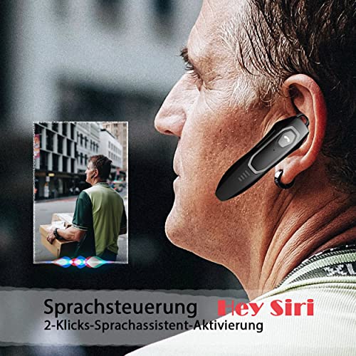 Micool Trucker Bluetooth Headset, Noise Cancelling, 30H Talking Time, Speak Callers Name, Hands Free Bluetooth Earpiece for Cell Phone