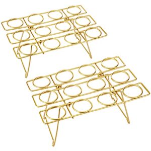 2 pieces steel cupcake baking racks ice cream display racks cupcake cone stands ice cream cone cupcakes holders for home kitchen baking cooking cupcake ice cream tools supplies (gold)