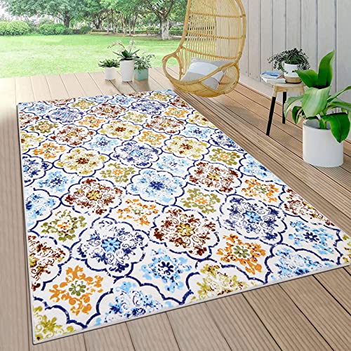 Vaukki Living Room Rug, Floral Medallion Soft Laundry Carpet, Non Slip Entryway Mat, Washable Throw Rug Floor Carpet for Bathroom, Dining Room, Kitchen and Bedroom (4'x6', Multi-Color)