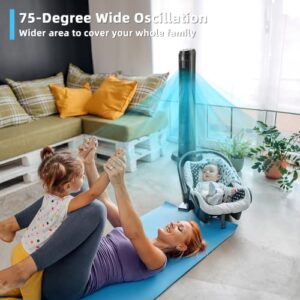 Tangkula 40 Inch Tower Fan with Remote, Oscillating Standing Fan with 3 Wind Modes, 4 Wind Speeds, Smart Control Panel, 15H Timer, Portable Quiet Floor Bladeless Fan for Living Room, Bedroom, Office