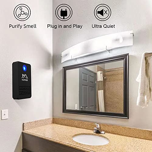 HAPHID Ionizer Air Purifier/Plug in Air Purifier with Highest Output - Up to 40 Million Anions,Filterless Portable Air Purifier for Home/Office Cleanse: Bathroom Odors,Pets Smell Etc (1-Pack,Black)
