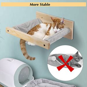 Topmart Cat Hammock Wall Mounted, Cat Wall Furniture for Sleeping, Playing, Climbing, Cat Wall Shelves& Cat Perch for Indoor Cats, Up to 35lbs, Gray