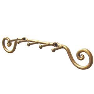 BOSKY Key Holder Wall Mounted Decorative Wrought Iron Handmade Farmhouse Key Hooks Hallway Hanger for Front Door, Keys, Leashes, Entryway ~ Rustic Gold