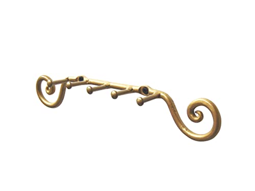 BOSKY Key Holder Wall Mounted Decorative Wrought Iron Handmade Farmhouse Key Hooks Hallway Hanger for Front Door, Keys, Leashes, Entryway ~ Rustic Gold