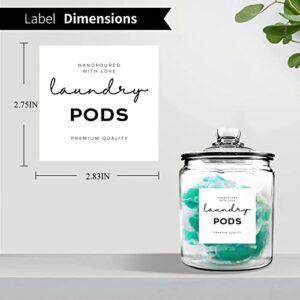 Minimalist Laundry Room Labels Set, v2croft 36 White Matte Stickers on Clear Canisters, Home Organization Stickers for Cabinet & Drawer, Laundry Room, linens & Cleaning Supplies(Water Resistant)