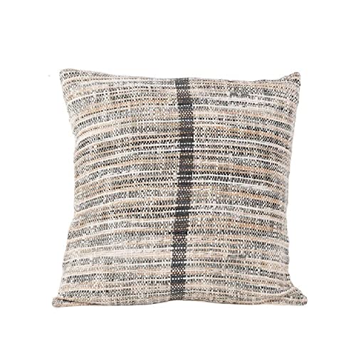 Blossom Bucket Square Pillow Slub Stripe, 18-inch Length