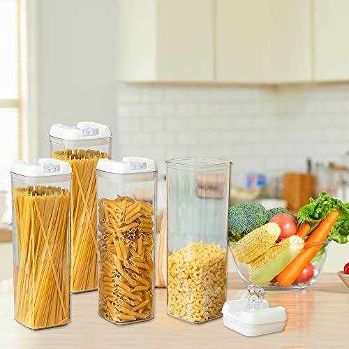 4 PCS Airtight Food Storage Containers Set with Easy Lock Lids, Plastic Storage Containers for Kitchen Pantry Organization and Storage,Cereal and Sugar, Dry Food Canisters for Flour