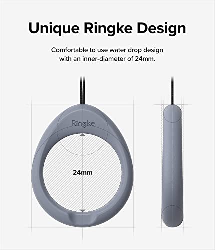 Ringke Finger Ring Strap Silicone Smartphone Grip Lanyard Holder [2 Pack] with Anti-Slip Mount Function Compatible with Phone Cases, Keys, Cameras, and More - Black & Lavender Gray