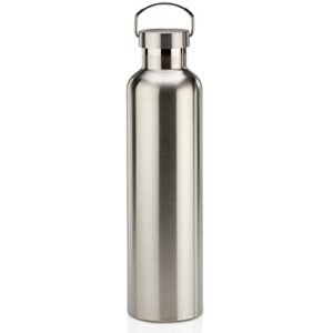 parnoo hot and cold thermos bottle with handle 32oz, triple wall vacuum insulated stainless steel, 12 inch x 3.1/4 inch