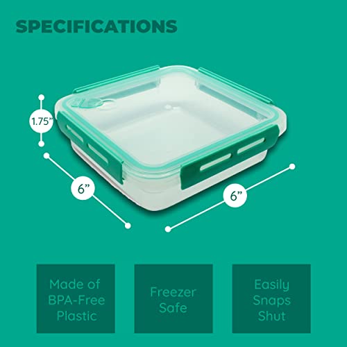 Biosmart Sandwich Container: Reusable, BPA Free Plastic Food Storage with Snap-Off, Leak-Proof Lid: 2 Pack