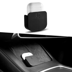 chargeop airpods mount designed for 2021 2022 tesla model 3/y wireless charging pad car center council interior accessories, compatible with airpods 3rd generation, airpods pro
