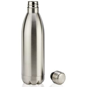 PARNOO Hot & Cold Stainless Thermos Bottle 30 oz, Triple Wall Vacuum Insulated Stainless Steel, 13 inchx4 inch