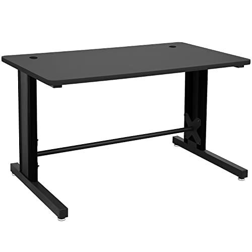 BenchPro Computer Desk, Gaming Desk 25" x 58" Student PC Desk Office Desk Extra Large Modern Ergonomic Gaming Style Table Workstation - Black Frame - Black Top