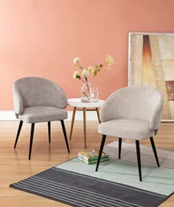 porthos home dana dining chair with luxurious smooth suede upholstery, rounded back, thick supportive seat cushion, rust-resistant iron legs - ideal for dining rooms and kitchens