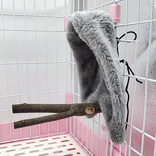 Keeronde Bird Fleece Blanket Parrot Cage Snuggle Hut Warm Nest Bed Hanging Hammock for Small Msdium Parrot Budgie Parakeet Cockatiel Conure Amazon Lovebird Finch Canary (Medium)