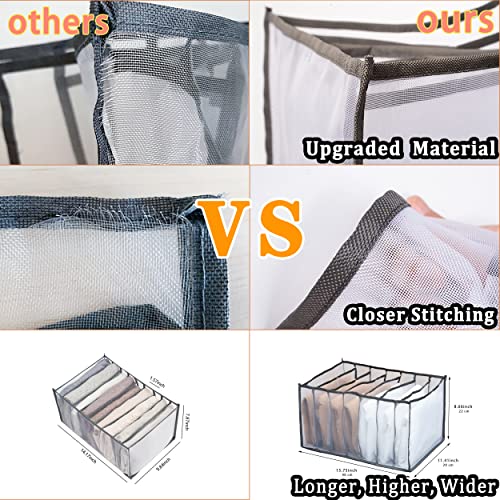 Wardrobe Clothes Organizer- Closet Organizers And Storage Baskets, Mesh Clothes Storage Organizer for Thin Jeans, T-shirts, Underwear, Socks, Scarves, Leggings, Skirts (Gray)