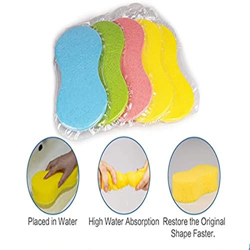 AISIBO 5 Pack Car Wash Sponge Set, Multi-Functional Thick Foam Scrubber Kit, High Foam Cleaning Washing Sponge Pad for Car, Kitchen, Bathroom