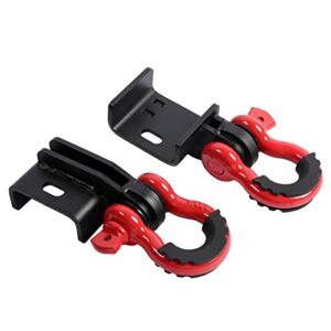 gledewen front tow hooks mounting bracket, with 3/4" d ring shackle (2 pack), with 7/8" screw pin and shackle isolator & washers kit, compatible with 2009-2021 toyota tacoma