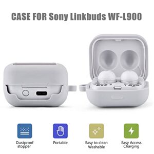 KOREDA AW5 Grey Case for Sony LinkBuds WF-L900, Classic Game Console Design, Silicone Cover with Keychain