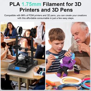WEEFUN PLA 3D Printer Filament, 1.75mm Filament 3D Printing Materials, Dimensional Accuracy +/- 0.02mm, White PLA Filament for 3D Printer, 1KG Spool