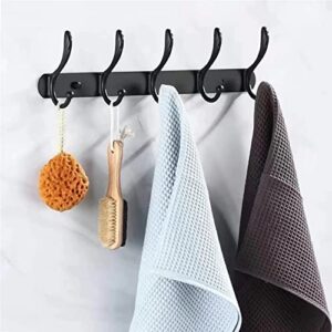 STZZ Wall Mounted Coat Rack, 2 Pack Stainless Steel Heavy Coat Hooks for Hanging Coats, Robes, Scarf, Towels, Keys, for Bathroom, Bedroom,Corridor,Entryway(Black)