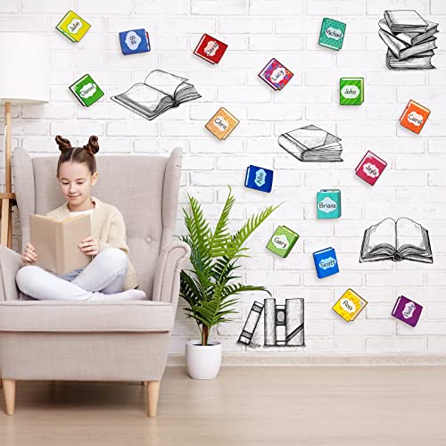 48 Pcs Colorful Book Cutouts Classroom Bulletin Board Decorations Book Theme Decor Reading Decorations for Classroom Book Board Reading Comprehension Activities Library Decor