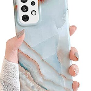 J.west Galaxy A53 5G Case 6.5-inch, Grey Marble Print Pattern Design Cute Graphics Stone Slim Protective Sturdy Women Girls Soft Silicone Phone Cases Cover for Samsung Galaxy A53 5G 2022