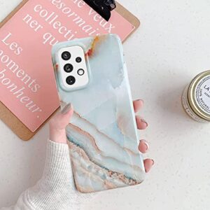 J.west Galaxy A53 5G Case 6.5-inch, Grey Marble Print Pattern Design Cute Graphics Stone Slim Protective Sturdy Women Girls Soft Silicone Phone Cases Cover for Samsung Galaxy A53 5G 2022