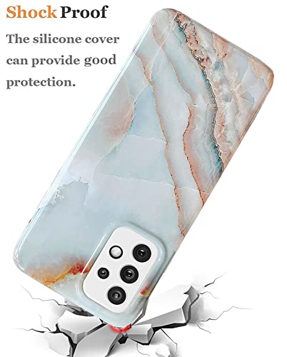 J.west Galaxy A53 5G Case 6.5-inch, Grey Marble Print Pattern Design Cute Graphics Stone Slim Protective Sturdy Women Girls Soft Silicone Phone Cases Cover for Samsung Galaxy A53 5G 2022