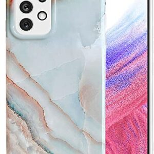 J.west Galaxy A53 5G Case 6.5-inch, Grey Marble Print Pattern Design Cute Graphics Stone Slim Protective Sturdy Women Girls Soft Silicone Phone Cases Cover for Samsung Galaxy A53 5G 2022