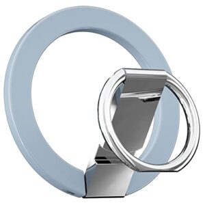 pzoz magnetic phone ring grip finger holder for magsafe, 360° adjustable kickstand for iphone 14, 13, 12, pro, mini, max, plus, compatible mag safe case (blue)