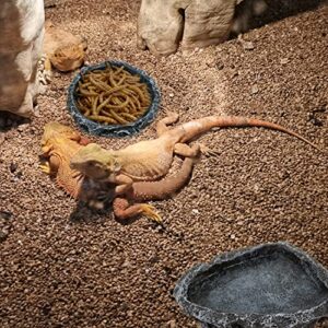 2 Pack Reptile Feeding Dish Corner Bowl, Reptile Water Dish Food Bowl, Amphibian Reptile Feeding Terrarium Bowls for Lizard Bearded Dragon Frog Gecko Tortoise Hermit Crab