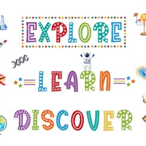 TOARTI Learn Discover Explore,Science Wall Sticker for Classroom,School Science Education,Science Laboratory Wall Decals,Classroom School Supplies